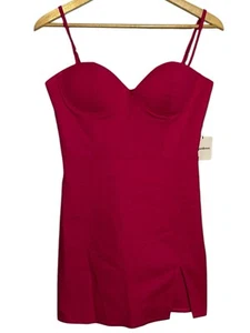 Neu mit Etikett Superdown Revolve Oliviah Bustier-Minikleid für Damen Hot Pink Cherry Large - Bild 1 von 7