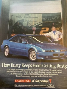 1991 Print Ad With Rusty Wallace For Pontiac - Picture 1 of 3