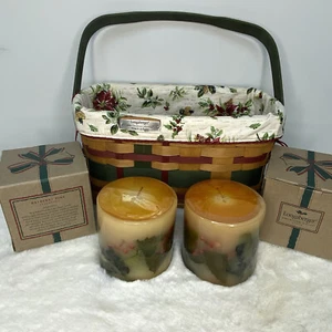 2008 Longaberger Christmas Collection Wrap It Up Basket Liner Protector Bundle - Bild 1 von 9