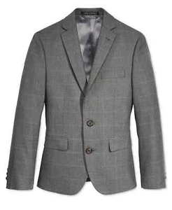 RALPH LAUREN Blazer Boy 12 14 16 WINDOWPANE Suit Sport Jacket Coat Grey Blue NWT - Picture 1 of 1