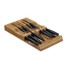 Supporto coltello cassetto, blocco coltello bambù sdraiato, inserto cassetto coltello