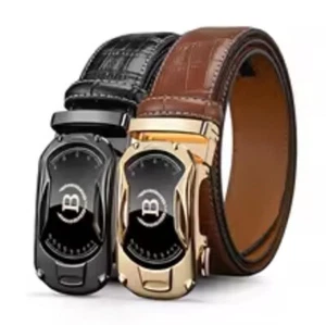 Cinturón de trinquete ajustable de cuero para hombre - Cinturón deslizante con clic de 1 3/8" para hombre... - Imagen 1 de 9