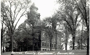 Barron Court House RPPC Barron County 1945 WI - Foto 1 di 2