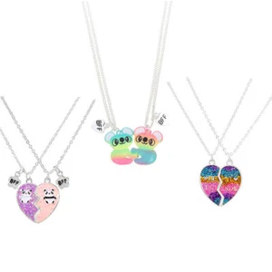 Best Friends Necklace 2Pc Set Broken Heart Friendship BFF Gift Panda Koala UK - Picture 1 of 8