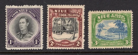 Niue 1938 KGVI Set - OG MH - SG# 75-77  Pls Read Description  (ref# 8796) Cover