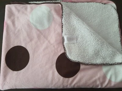 Koala Bebé Rosa Marrón Blanco Lunares Círculo Niña Manta Sherpa Peluche 30*40" Foto 1 de 4