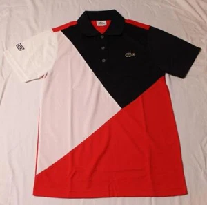 Lacoste Polo Shirt Mens Size 2/XS Crocodile Red/Blue/White Polo Shirt NWOT - Picture 1 of 6