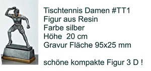 1 Tischtennis Figur Damen aus Resin 20cm mit Gravur #TT1 (Pokal Sport Turnier) - Bild 1 von 1