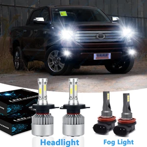 For Toyota Tundra 2014-2019 4x Combo LED Headlight High/Low Beam Fog Light Bulbs - Picture 1 of 12