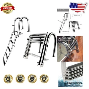 Telescoping Heavy Duty Swim Ladder with Handrails - 15.75" Wide, 60.63" Tall - Picture 1 of 10