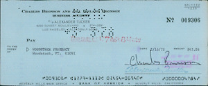 Charles Bronson Actor Signer Signed Cancelled Check JSA Authenticated