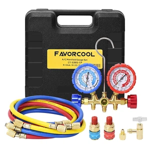 hvac Gauges, AC Diagnostic Manifold Gauge Set for R410A R134A R22 R12 Refrigeran - Picture 1 of 8