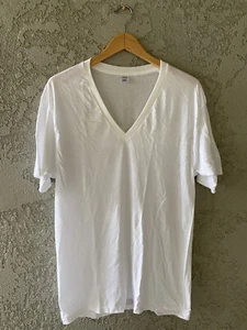 Vintage Jockey Men’s Classic Single Stitch V-Neck White T-Shirt Sz L 42-44 New - Imagen 1 de 10