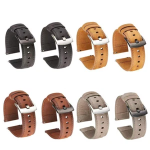 Crazy Horse Leather Strap Replacement For 22mm 20mm Watch Replacement Parts - Picture 1 of 19