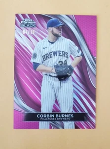 2024 Topps Chrome Black Magenta Refractor /10 Corbin Burnes #49 SSP - Picture 1 of 4
