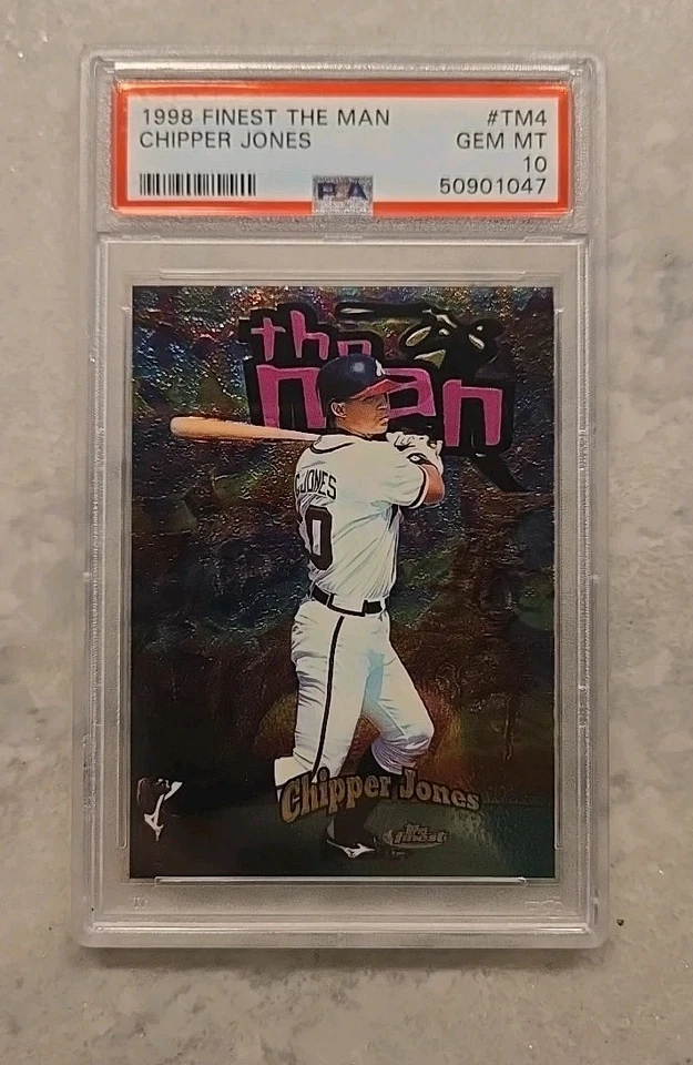 🔥RARE 1998 Finest THE MAN CHIPPER JONES PSA 10 GEM MINT 159/500 BRAVES POP 6! - Image 1 of 2