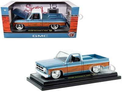 1976 GMC SIERRA GRANDE 15 PICKUP BLUE 1/24 DIECAST MODEL BY M2 40300-136 B - Image 1 of 4