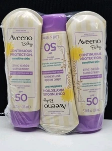 *NEW 3 PACK* Aveeno Baby Continuous Protection Sunscreen SPF 50 EXP 10/2027 - Picture 1 of 4