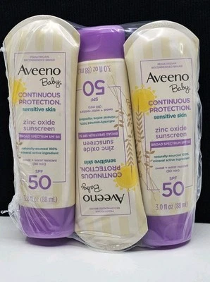 *NUEVO PAQUETE DE 3* Protector solar de protección continua Aveeno Baby FPS 50 CADUCIDAD 10/2027 Foto 1 de 4