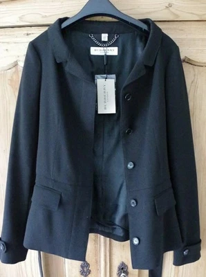 Burberry London Walsham Chaqueta Abrigo Blazer Cinturón Negro Talla 12 Foto 1 de 4