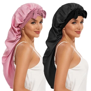 Long Bonnet for Braids & Curly Hair, Silk Satin Bonnet for Sleeping, Extra Large - Picture 1 of 12