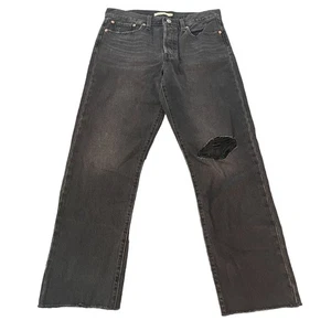 Nuevo Jean Levi's Premium Wedgie recto sin agua negro desgastado hasta la rodilla, talla 30 - Imagen 1 de 11