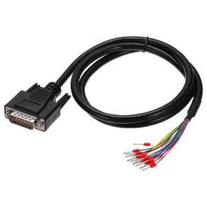 15 Pin 26AWG DB15 Male to Bare Wire Open End with Wiring Terminals, 3.3 ft - Zdjęcie 1 z 6