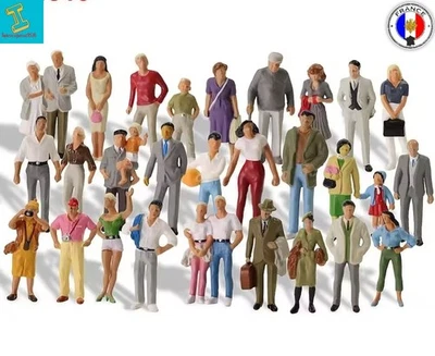 LOT  31 FIGURINES  ECHELLE 1/43  +-4 CM POUR DIORAMA DECORS  NEUF - Imagen 1 de 4