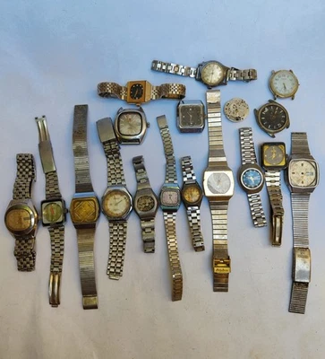 Lot of17 Mixed Watches for Parts Automatic & Manual Wind Scrap Watches for parts - Image 1 of 4