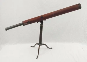 Victorian Brass Library Telescope On Tripod - Picture 1 of 14
