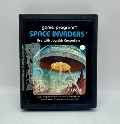 Space Invaders ATARI 2600 工作图片标签游戏卡带 仅 CX2632 — 第 1/3 张图片