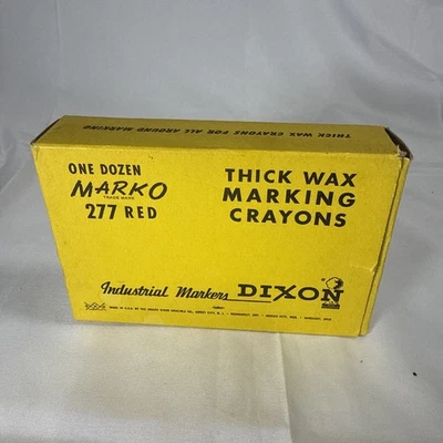 Vintage Dixon Industrial Markers ~ 12 Thick Wax RED Marking Crayons ~277 RED - Image 1 of 4