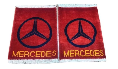 MERCEDES Handmade Afghan Moter Car rug Great Quality  Size 40x40cm ( 2pcs )  - Image 1 of 2