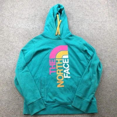 Женская толстовка с капюшоном The North Face средний бирюзовый логотип пуловер толстовка флис для походов - Изображение 1 из 4