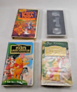 VHS Lot (4) Adventures Winnie the Pooh's Grand Adventure  Boo to You Cowboy Pooh - Picture 1 of 4
