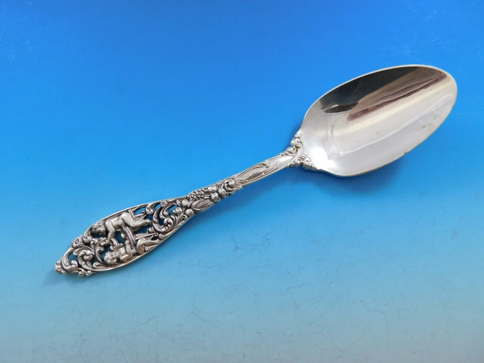 Labors of Cupid by Dominick and Haff Sterling Silver Serving Spoon 8 5/8" - Image 1 of 4