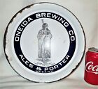 ANTIQUE INDIAN CHIEF ONEIDA BREWING CO. ALES PORTER PORCELAIN BEER TRAY UTICA NY