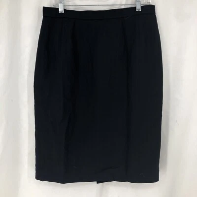 Falda midi de negocios Classiques Entier 100 % lana pura azul marino 14 W Foto 1 de 4