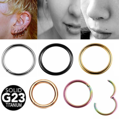 1.2mm/1.6mm Nasenring Fake Nasenpiercing Septum Clicker Helix G23 Titan Piercing - Bild 1 von 4