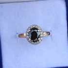 Black Spinel Gemstone Ring 925 Sterling Silver Ring Statement Ring
