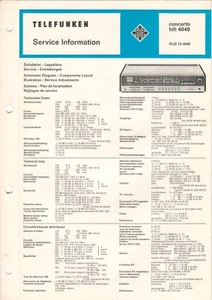 TELEFUNKEN - concertino hifi 4040 - Service Information Schaltplan - B6445 - Bild 1 von 2