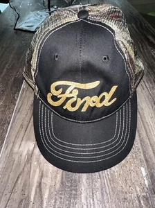 Sombrero camuflado Ford para mujer sombrero trasero a presión negro dorado - Imagen 1 de 4