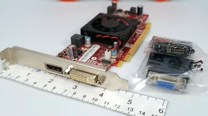 Lenovo AMD HD 5450 DVI DP HP HDMI VGA Adapters PCIe x16 Windows 10 Video Card - Picture 1 of 6