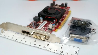 Lenovo AMD HD 5450 DVI DP HP HDMI VGA Adapters PCIe x16 Windows 10 Video Card - Image 1 of 4