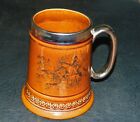 LARGE ANTIQUE ILLUSTRATED HUNTING POTTERY TANKARD