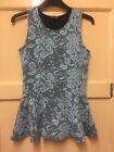 Womens Lovely Black /Blue Floral Effect Fit And Flare Top Size 8 By Select.