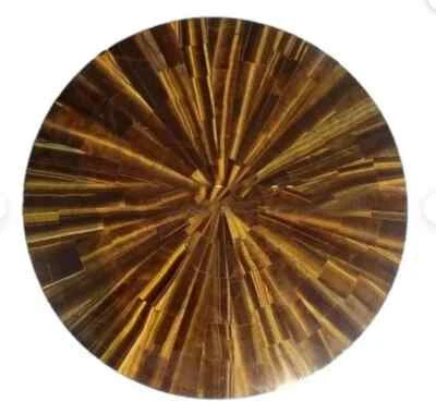 Centro de café 18" mármol mesa incrustación decoración ojo de tigre malaquita antigua k2 Foto 1 de 4