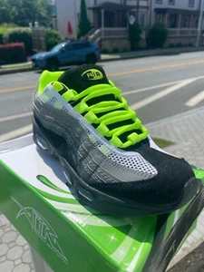 Boys AIR Black Gray & Neon Green Athletic Sports Back To School Sneakers A001 - Picture 1 of 8