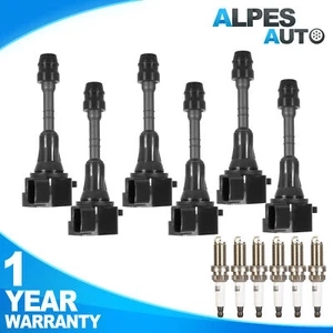 Set(6) Ignition Coils +Spark Plugs UF349 For Nissan Maxima Quest Frontier NV1500 - Picture 1 of 11