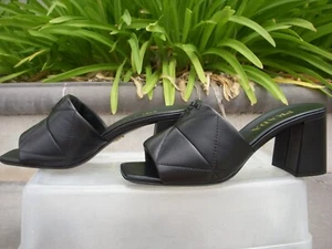 Prada Soft 65mm Quilt Leather Slide Ital EU37,  US7 Insole ~ 9 3/8" Lg MSRP$1120 - Picture 1 of 21
